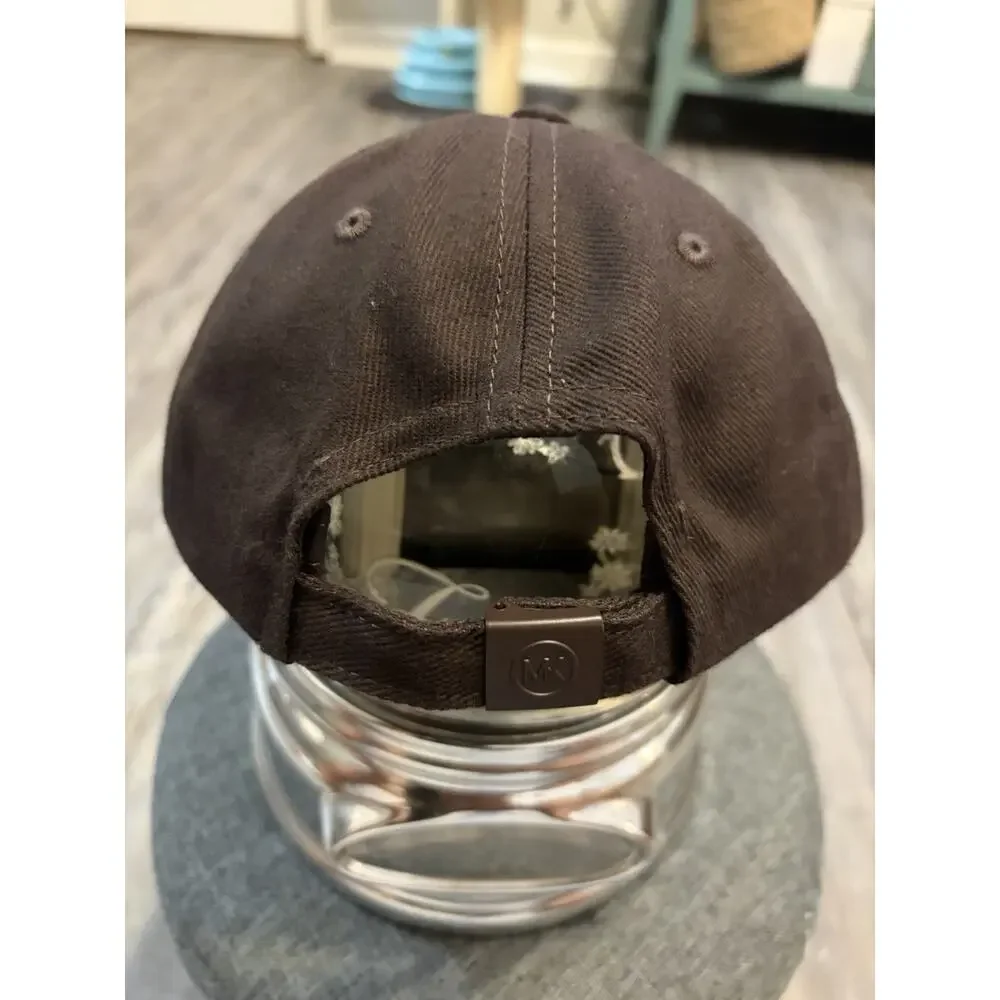 Michael Kors Baseball Cap Unisex One Size Brown MK Monogram Brim Luxury
